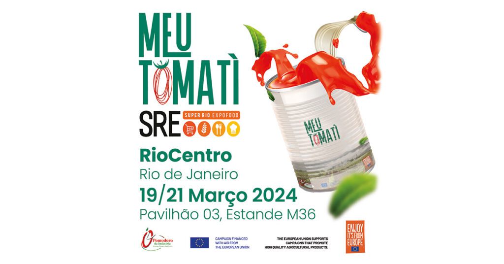 A OI Pomodoro da Industria Bacino Centro Sud Italia estará na feira Super Rio Expofood 2024 para apresentar o Meu Tomatì